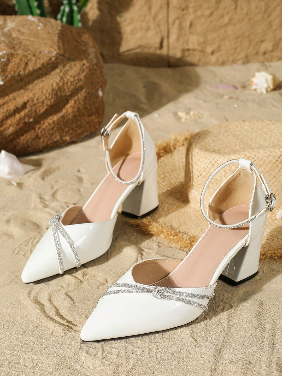 Pantofi cu toc SHEIN, alb