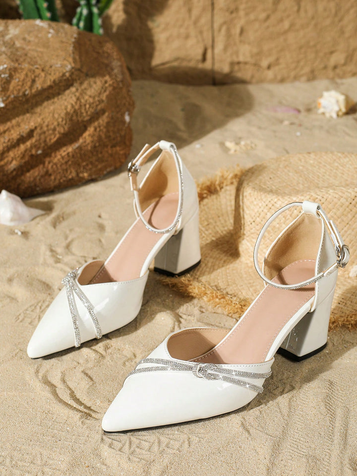 Pantofi cu toc SHEIN, alb