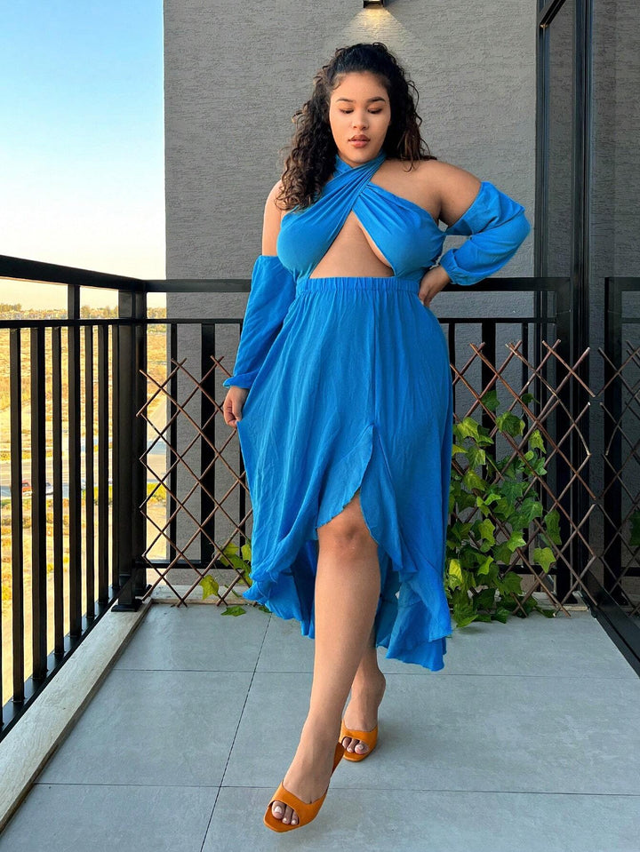 Rochie midi SHEIN, albastru