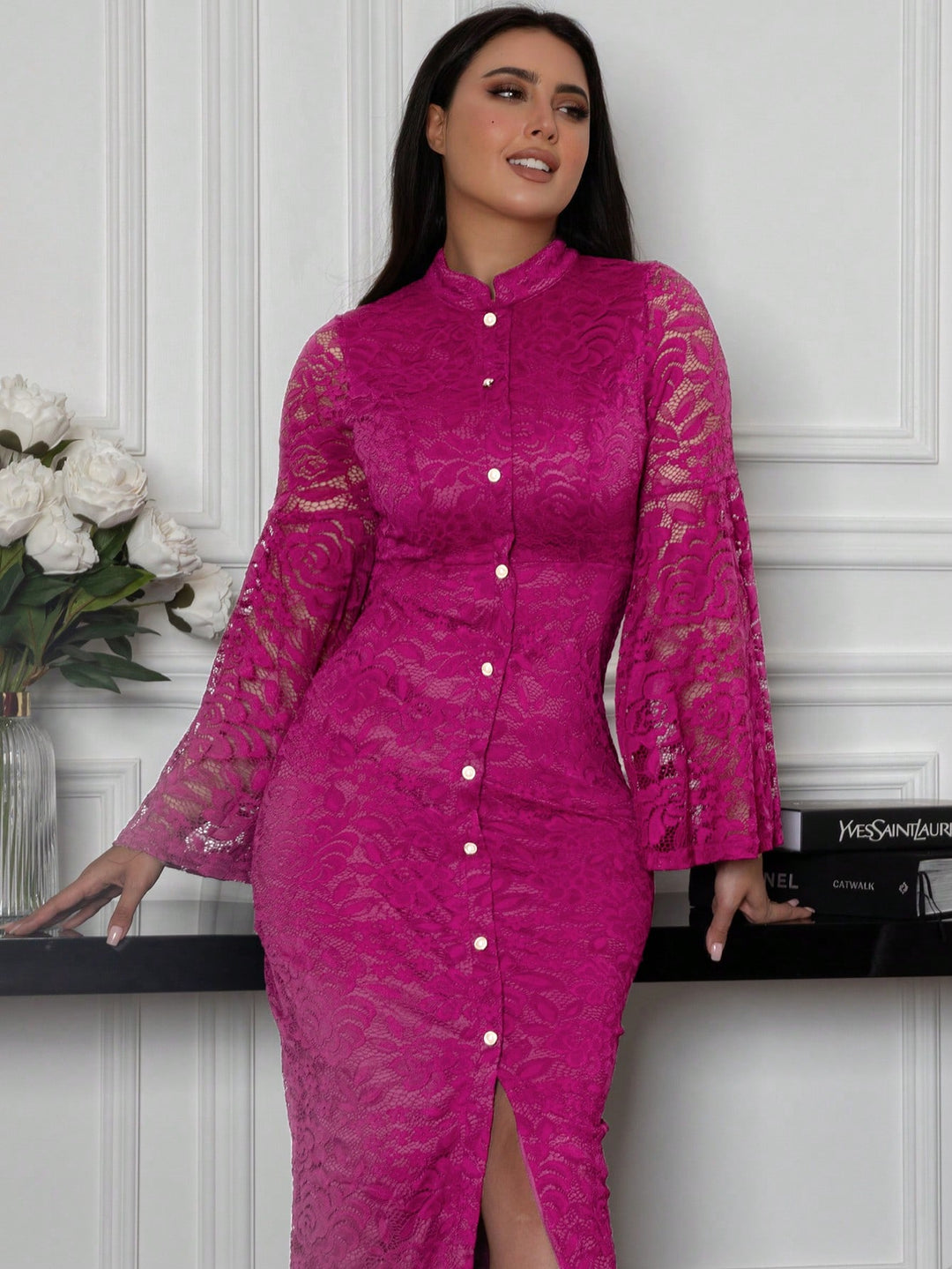 Rochie maxi SHEIN, vișiniu