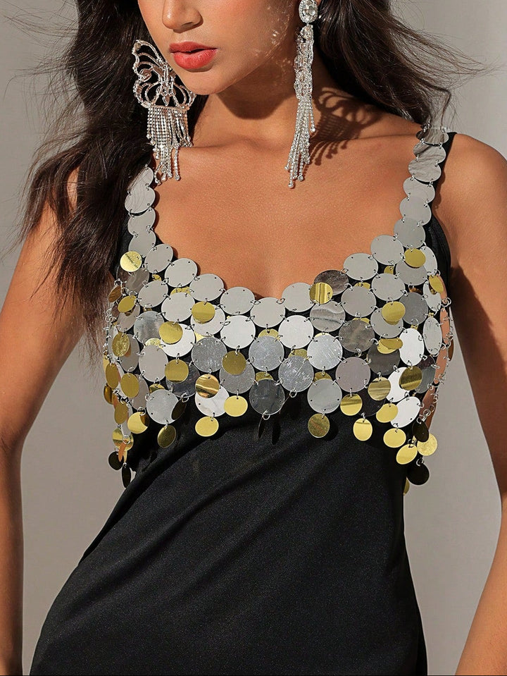 Top Shein, argintiu