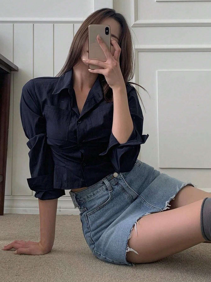 Fustă pantalon SHEIN, albastru