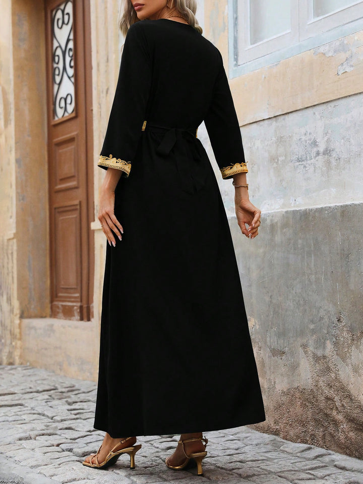 Set caftan și jalabiya SHEIN, negru
