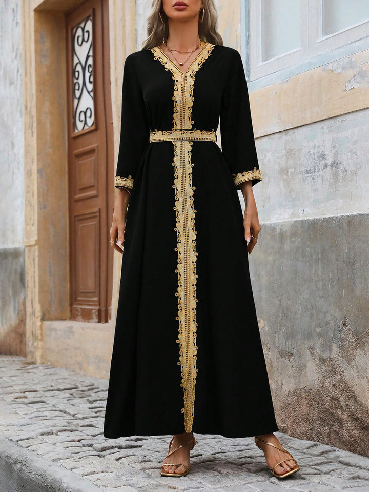 Set caftan și jalabiya SHEIN, negru