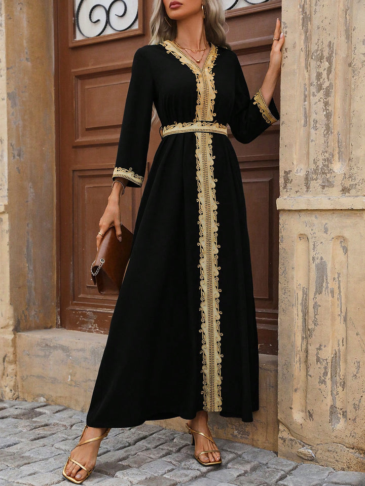 Set caftan și jalabiya SHEIN, negru