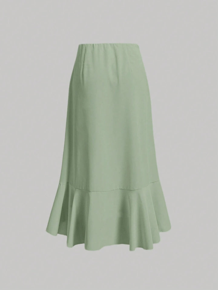 Fustă midi SHEIN, verde