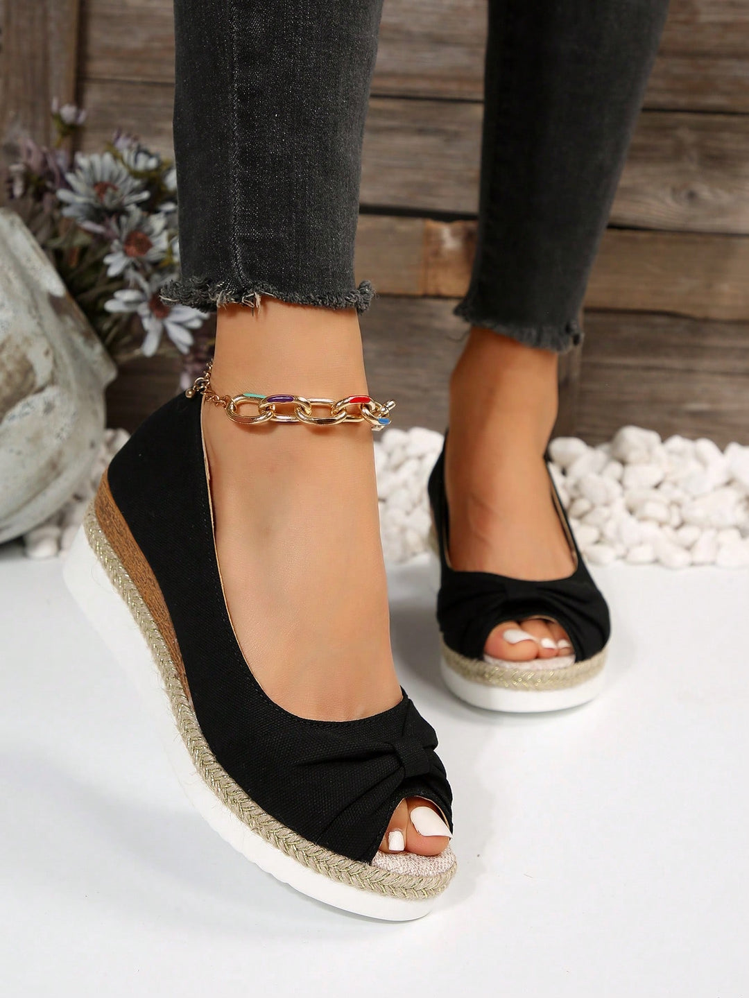 Espadrile SHEIN, negru