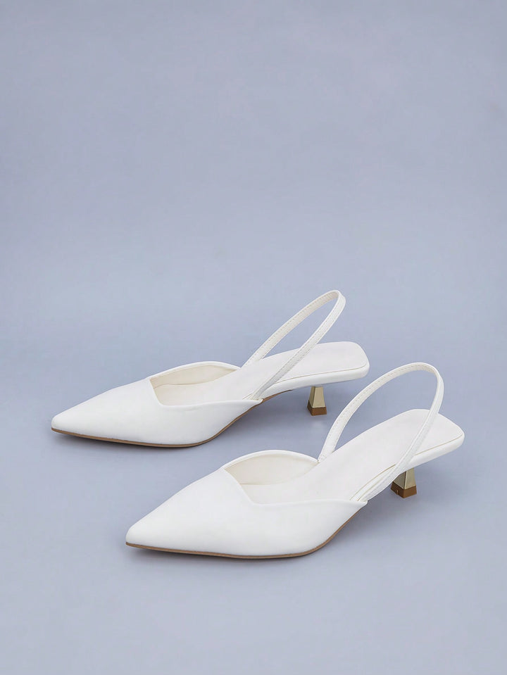 Pantofi cu toc SHEIN, alb