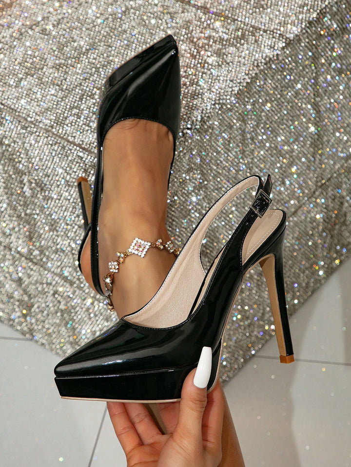 Pantofi cu toc SHEIN, negru