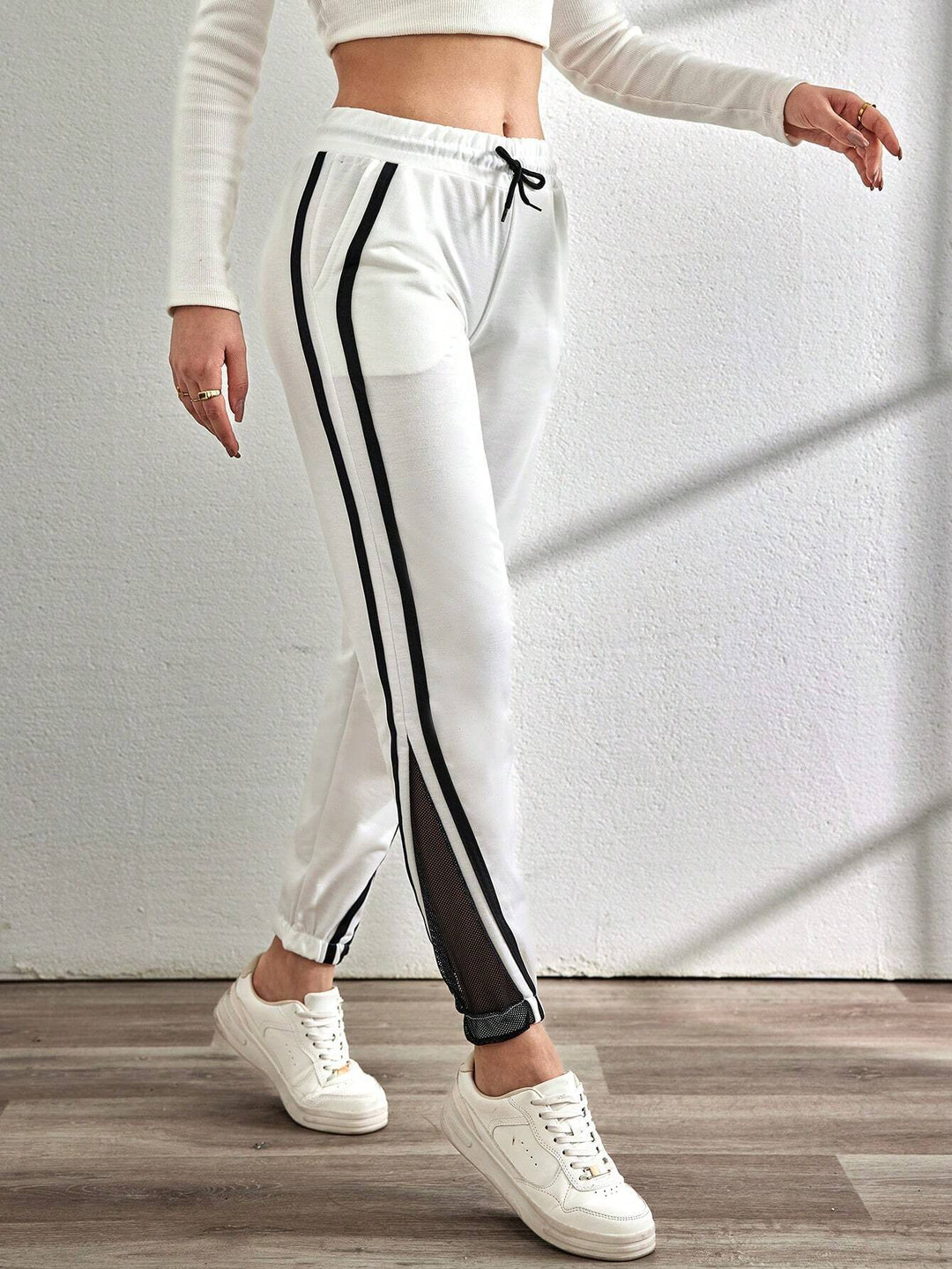 Pantaloni de trening SHEIN, alb