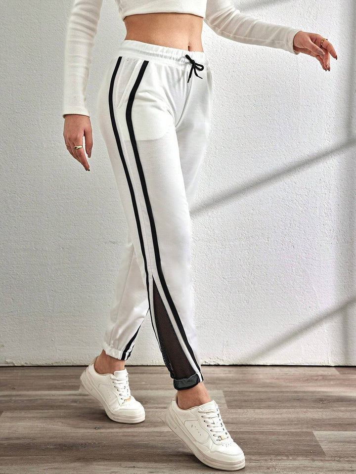 Pantaloni de trening SHEIN, alb