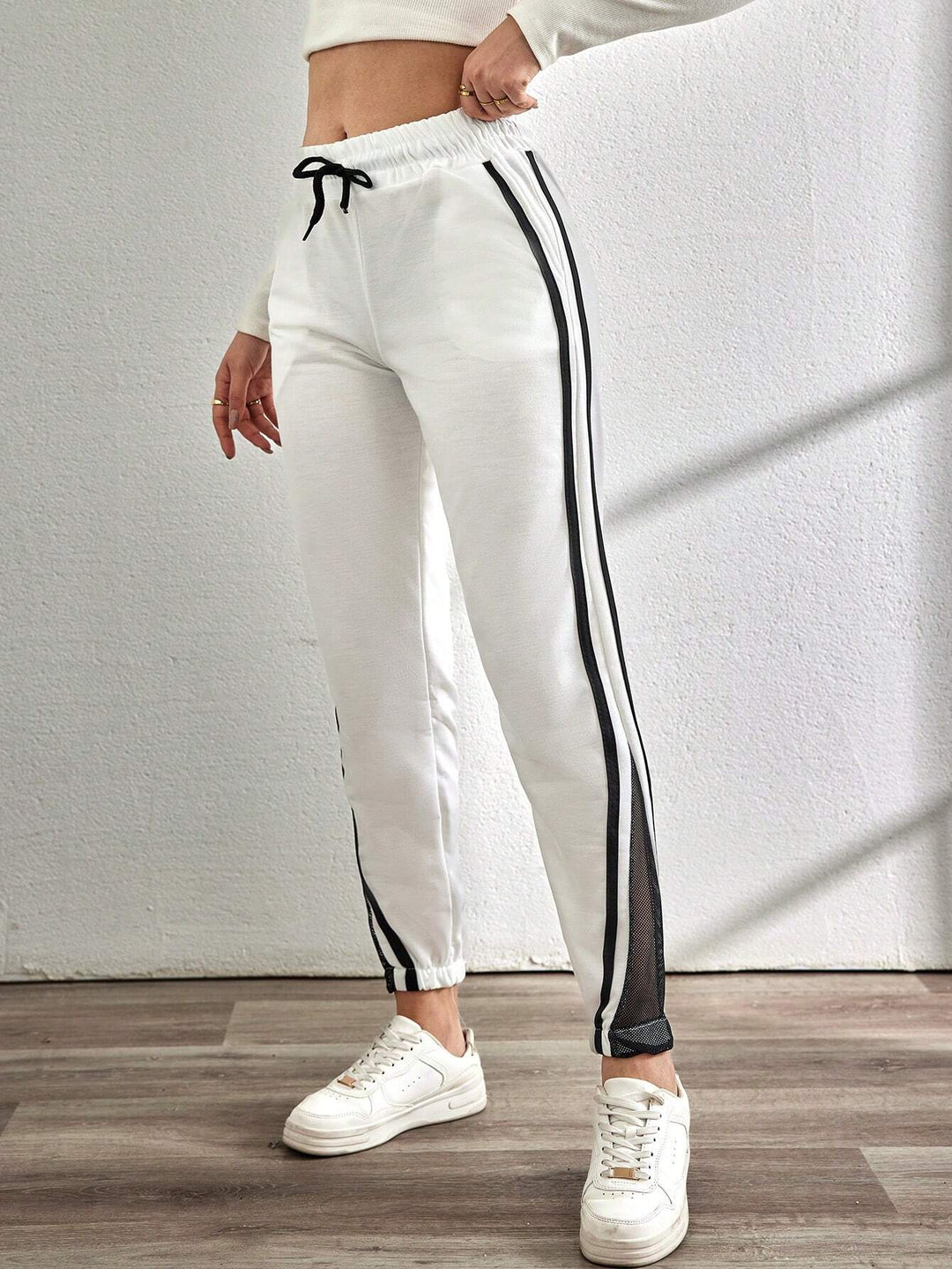 Pantaloni de trening SHEIN, alb