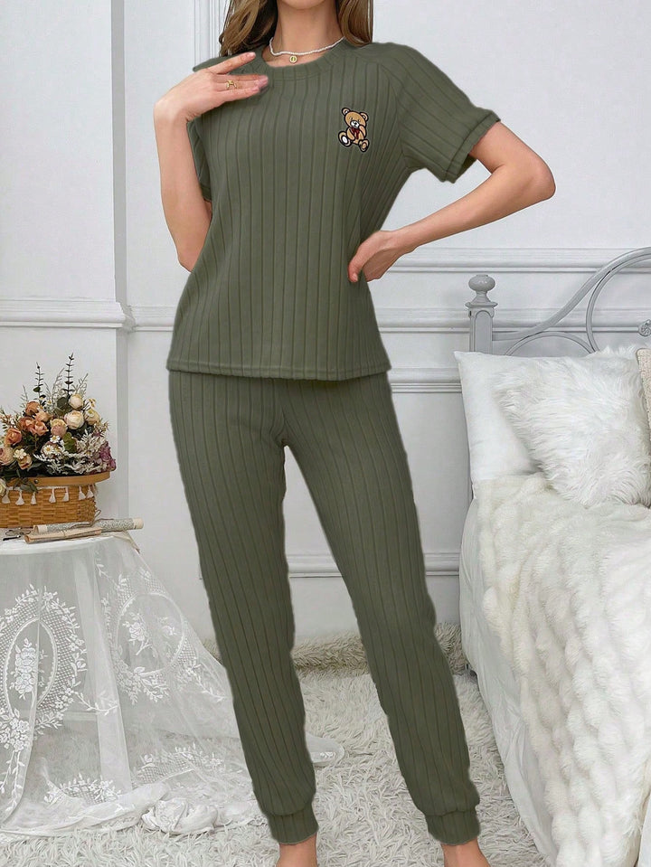 Set pijamale SHEIN, kaki