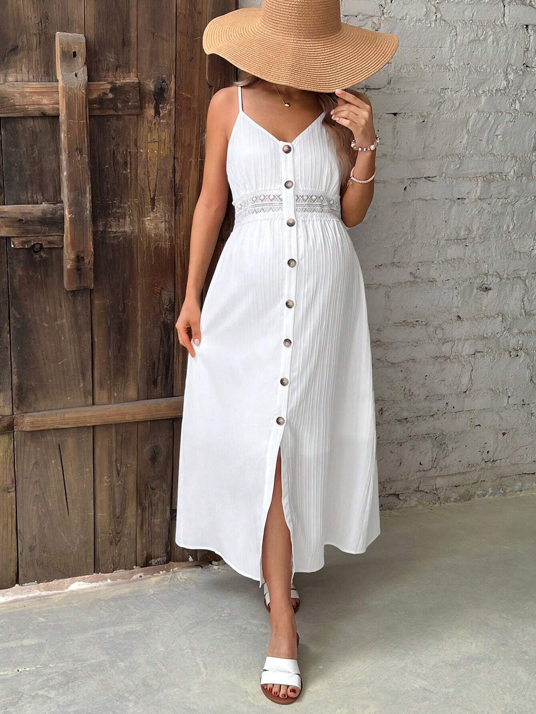 SHEIN maxi ruha, fehér