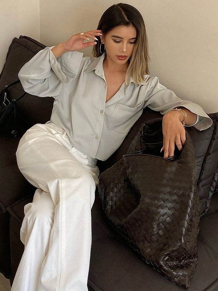 Cămașă casual SHEIN, verde