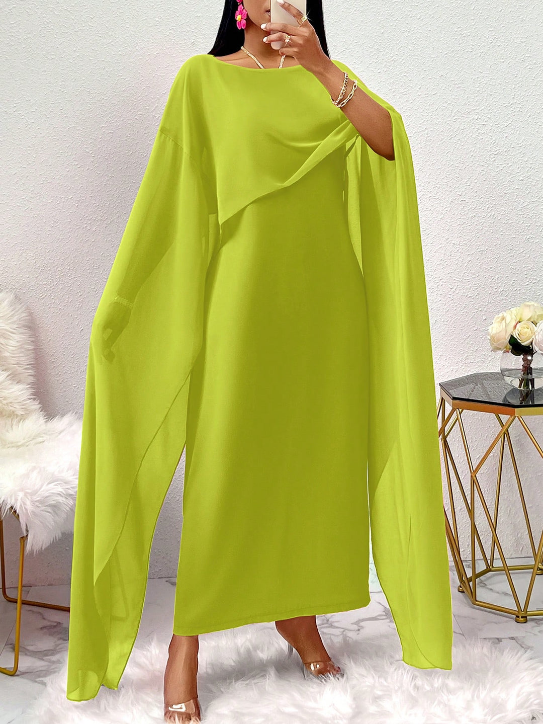 Rochie maxi SHEIN, verde