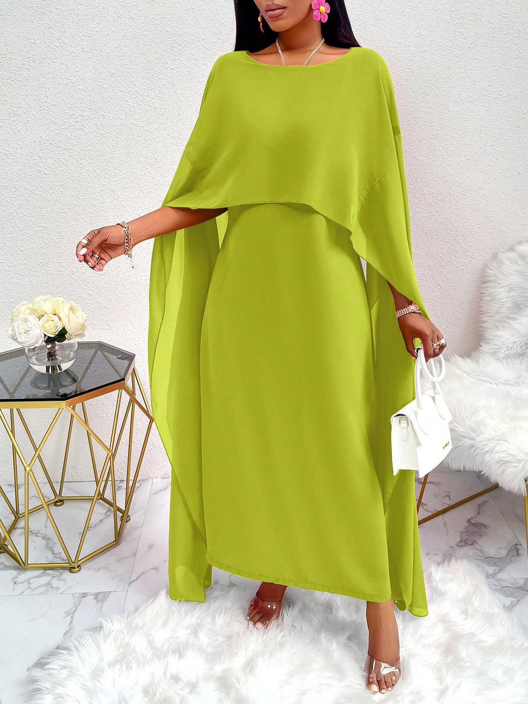 Rochie maxi SHEIN, verde