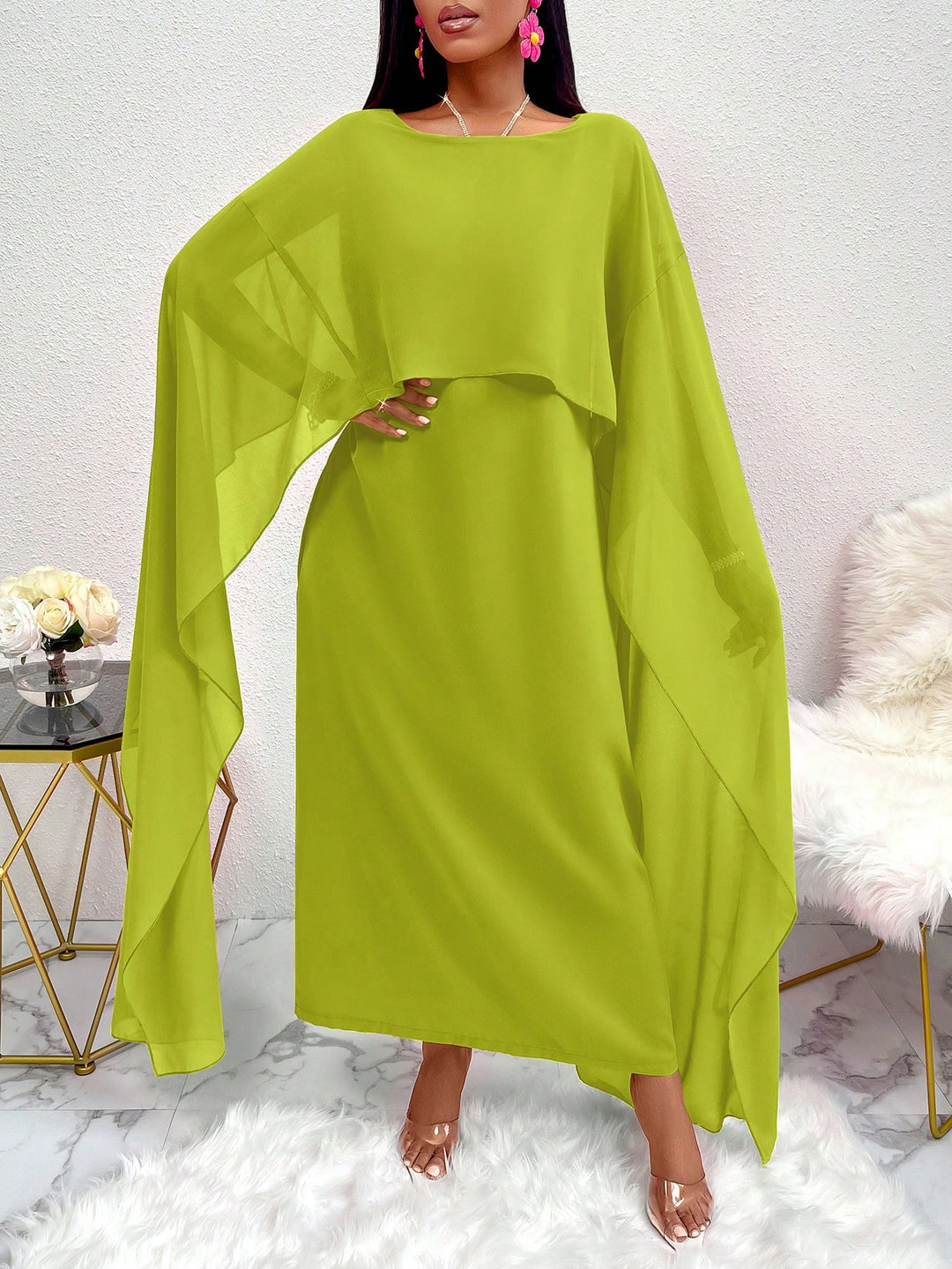 Rochie maxi SHEIN, verde
