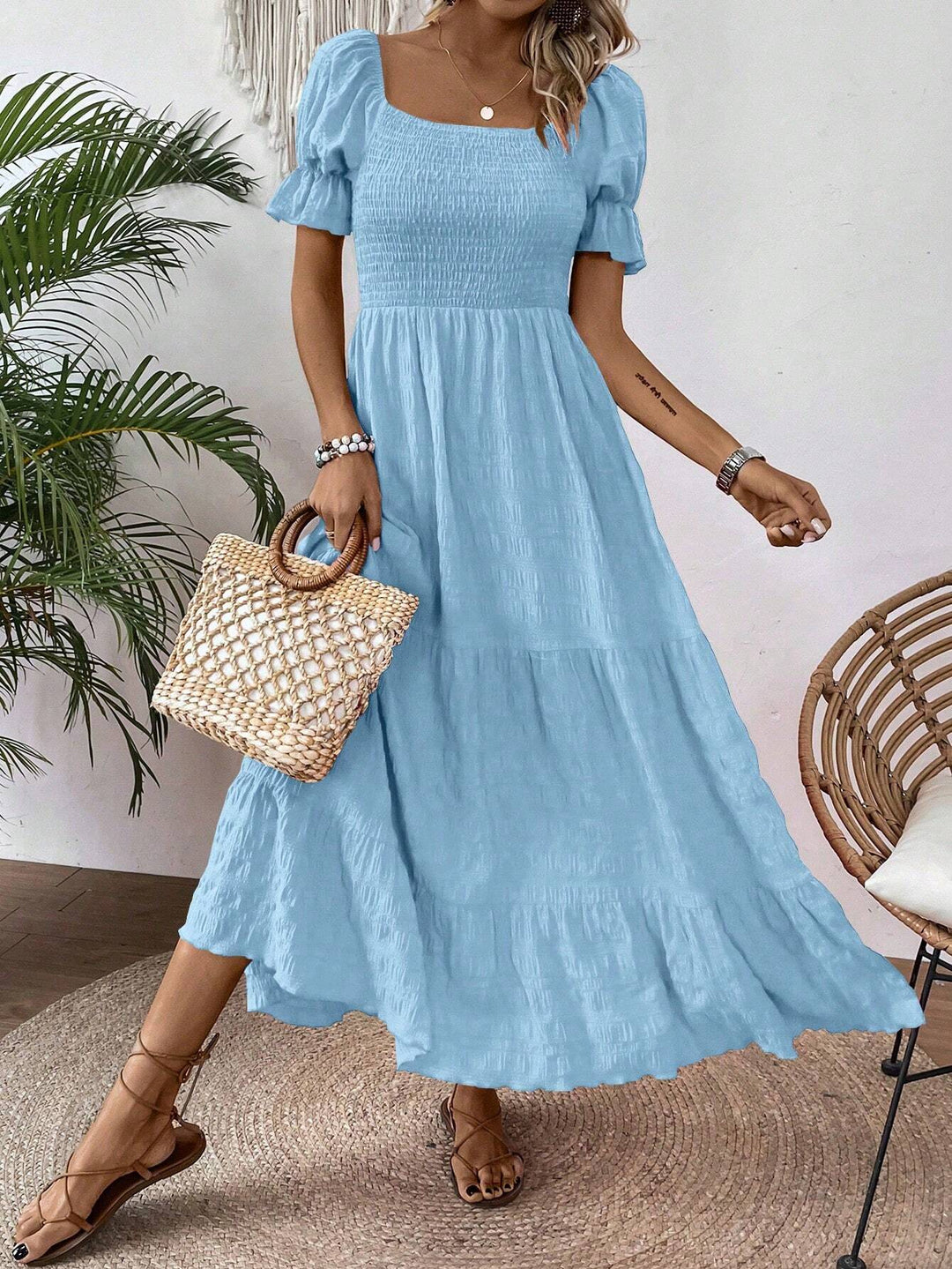 Rochie maxi SHEIN, albastru