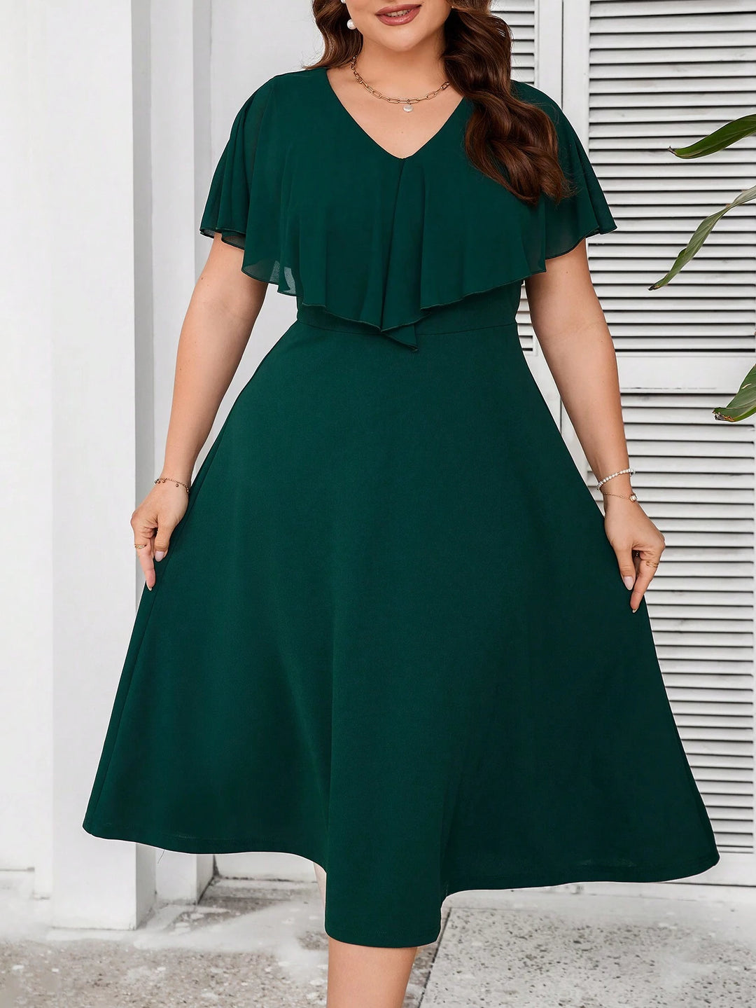 Rochie midi SHEIN, verde