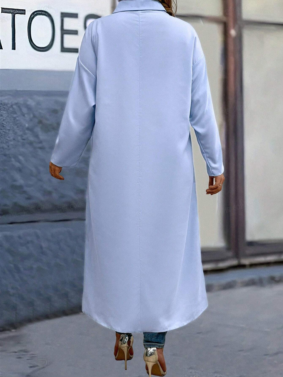 Rochie tip cămașă SHEIN, albastru