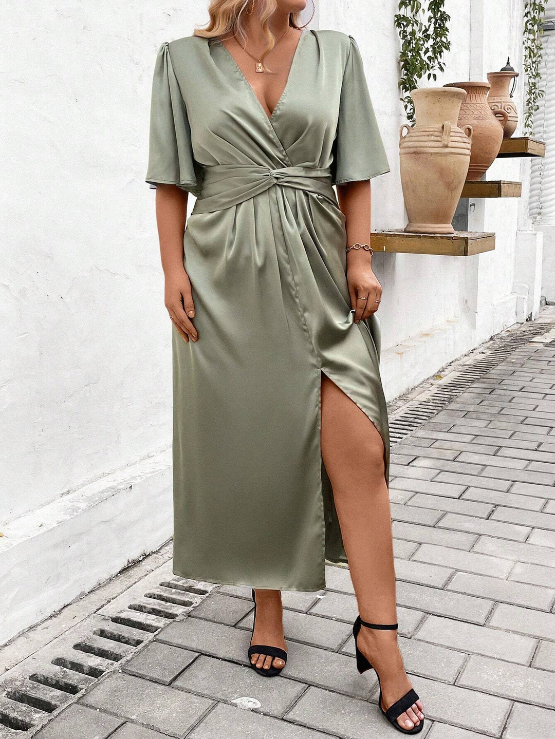 SHEIN zöld maxi ruha