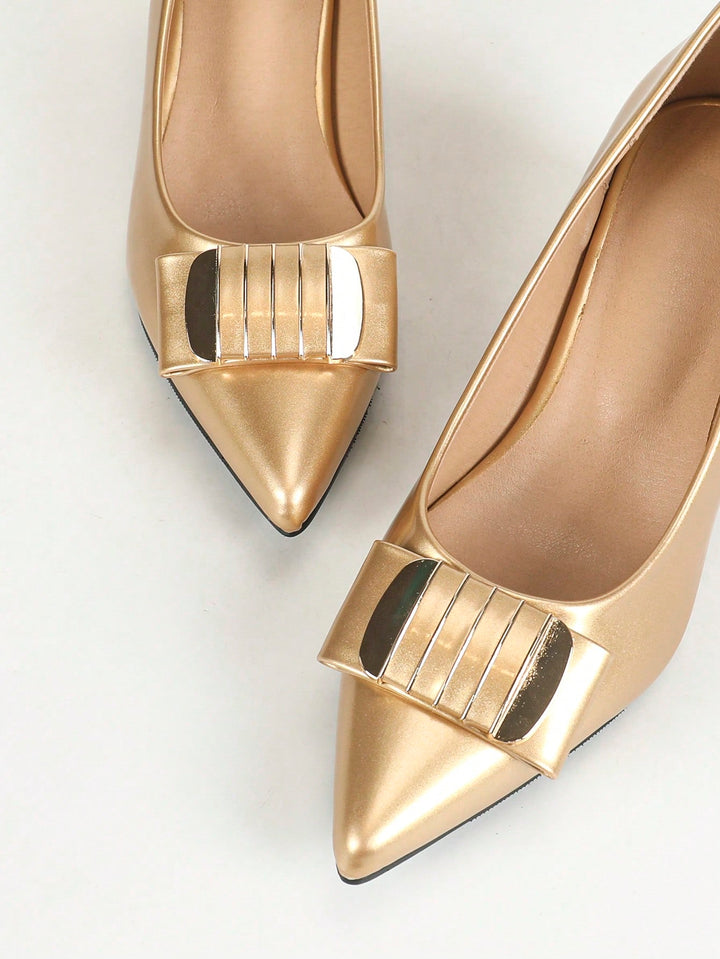 Pantofi cu toc SHEIN, auriu