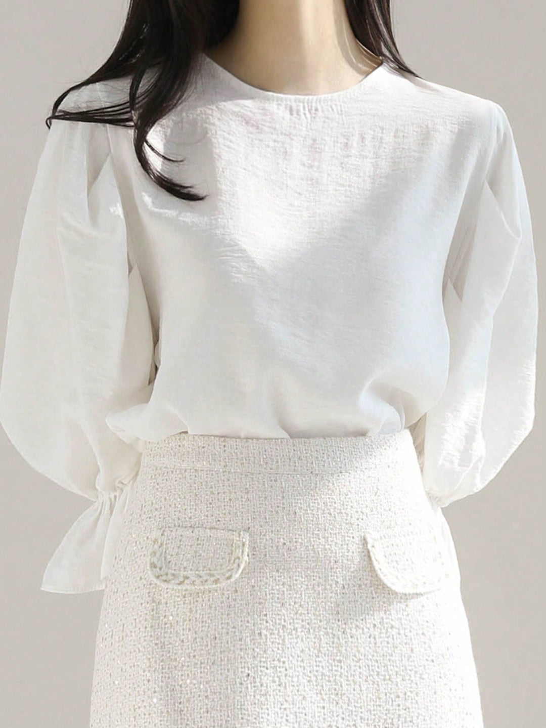Cămașă elegantă SHEIN, alb