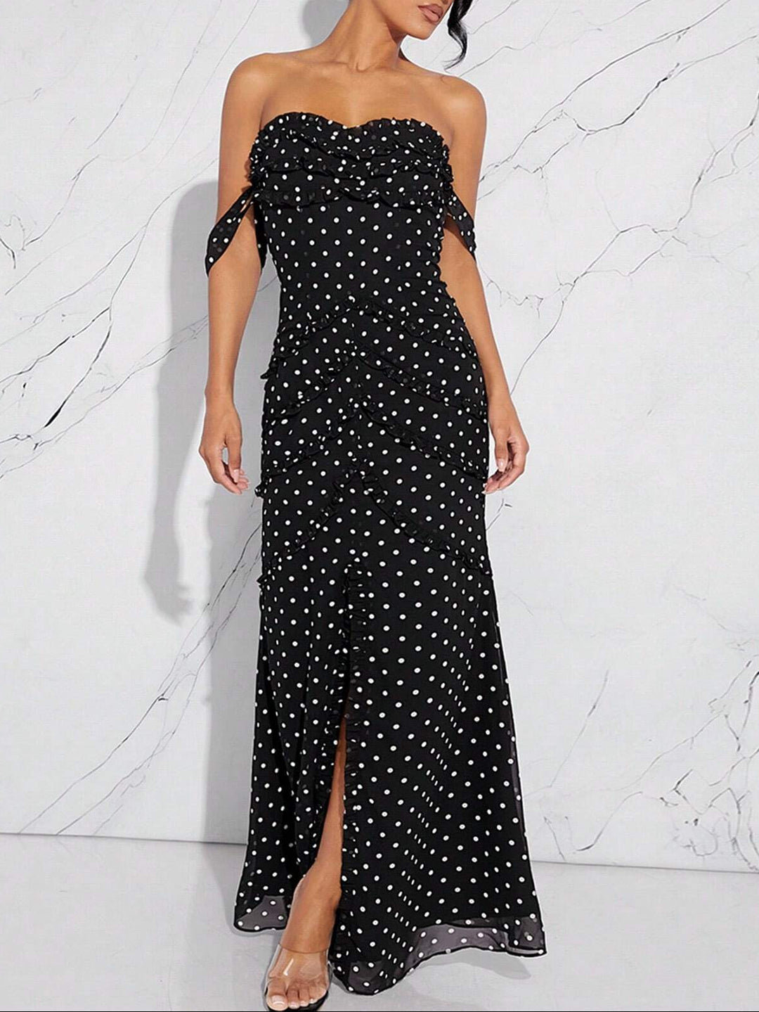 Shein maxi ruha, fekete