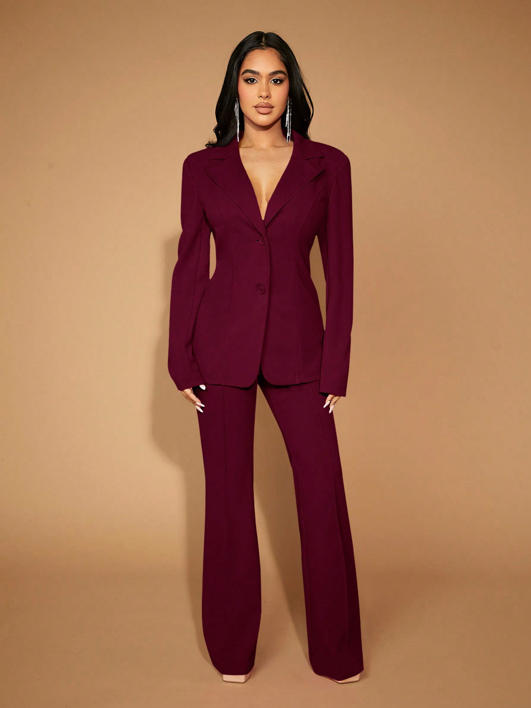 Pantaloni SHEIN, vișiniu