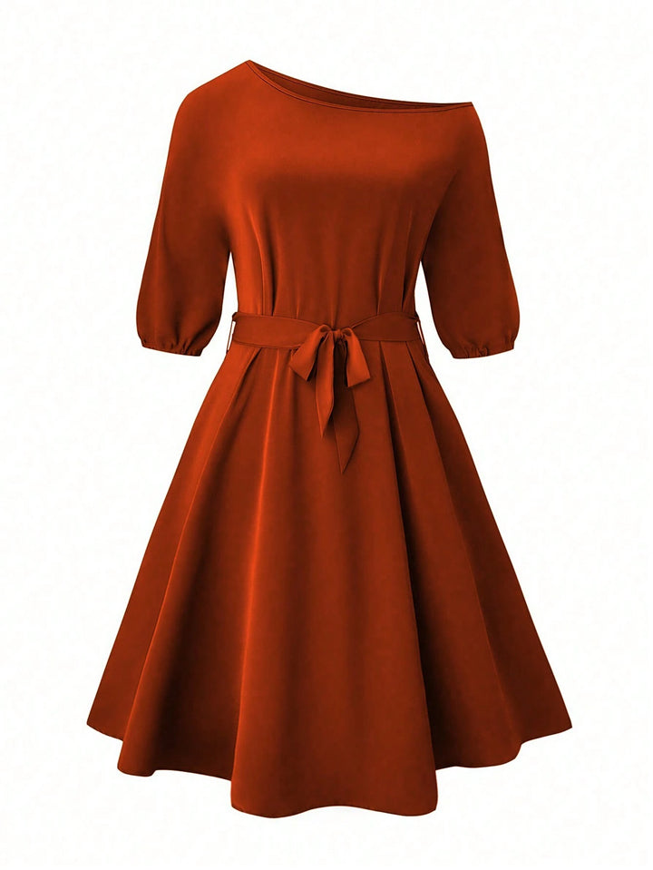 Rochie midi Shein Curve,caramiziu