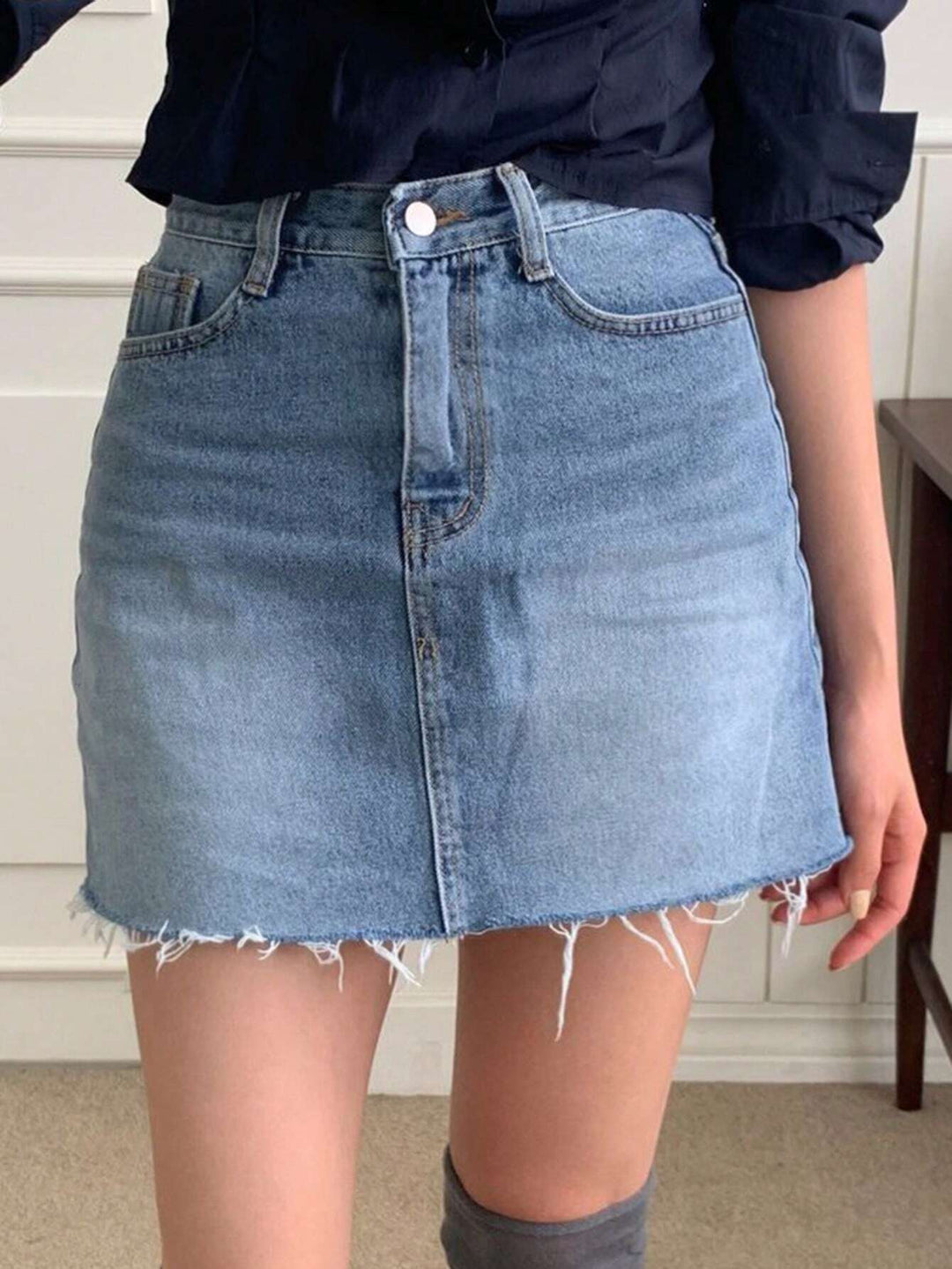 Fustă pantalon SHEIN, albastru