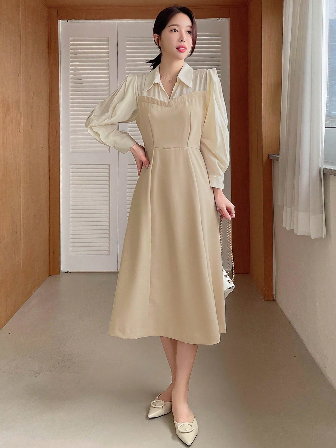 Rochie midi SHEIN, kaki