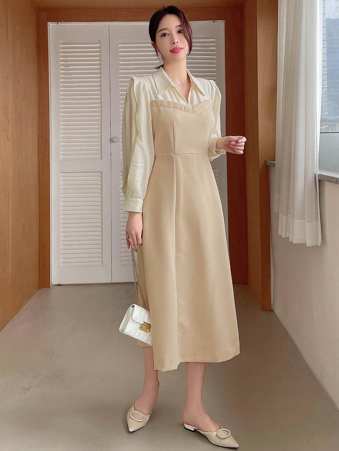 Rochie midi SHEIN, kaki