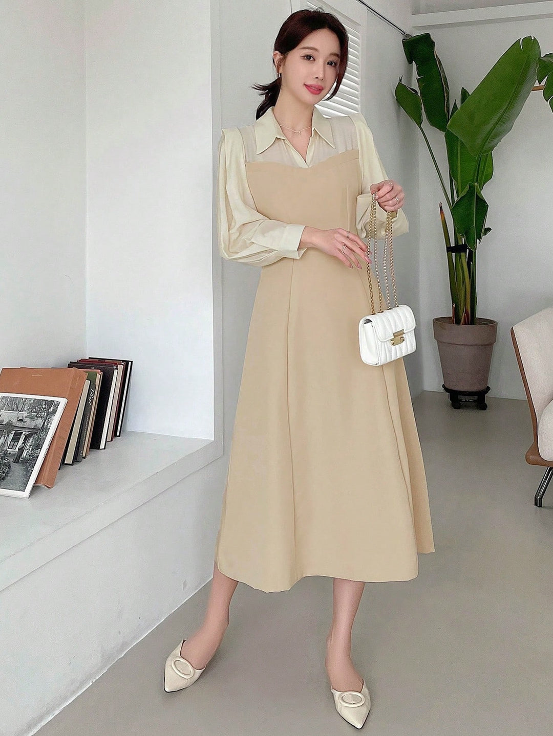 Rochie midi SHEIN, kaki