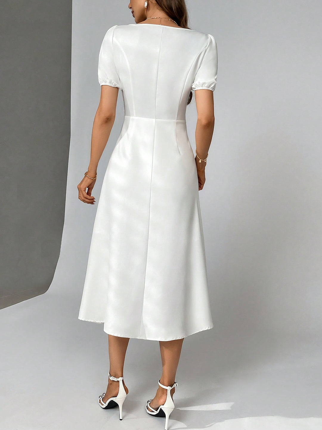 Rochie midi SHEIN, alb