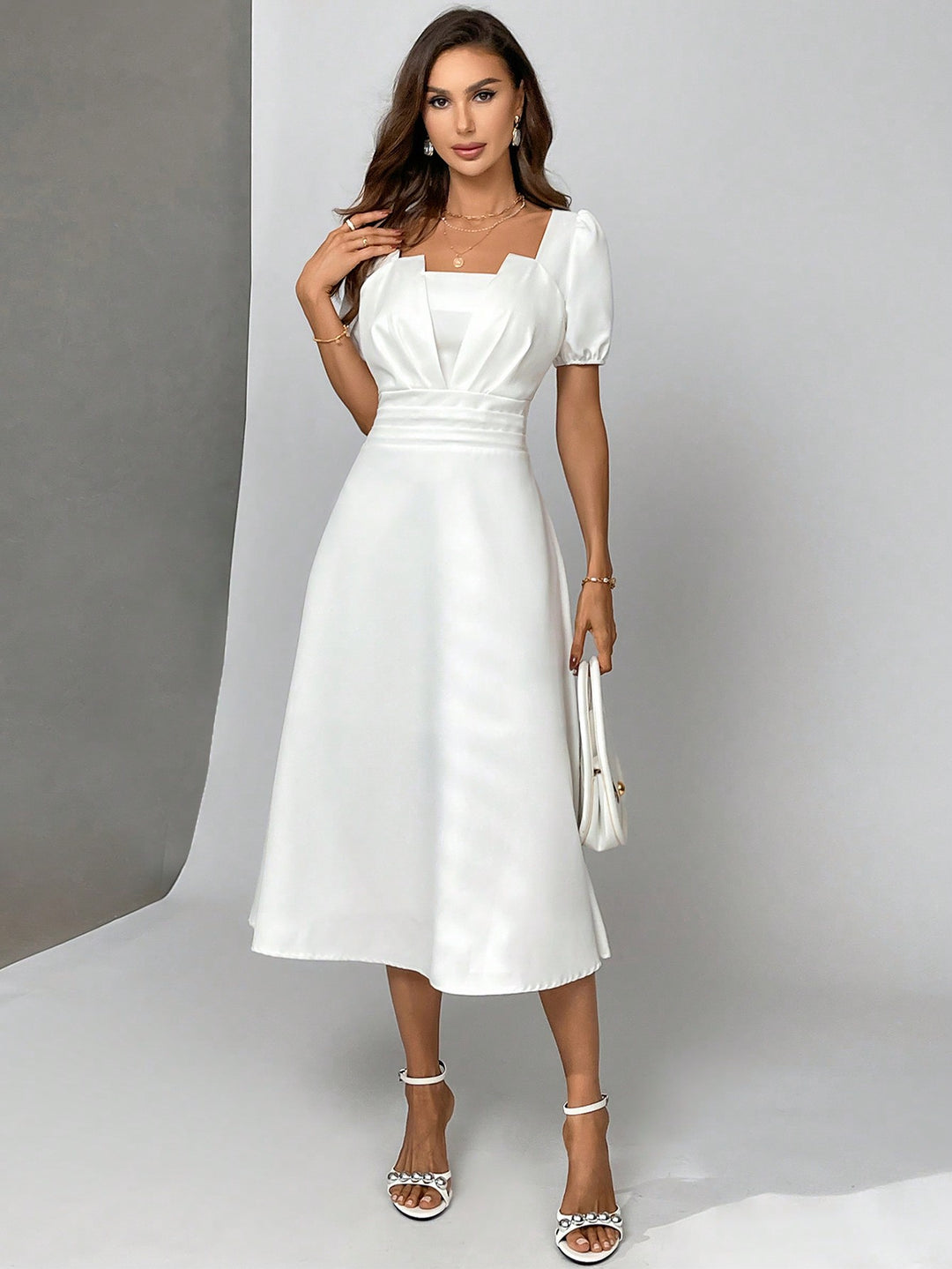Rochie midi SHEIN, alb