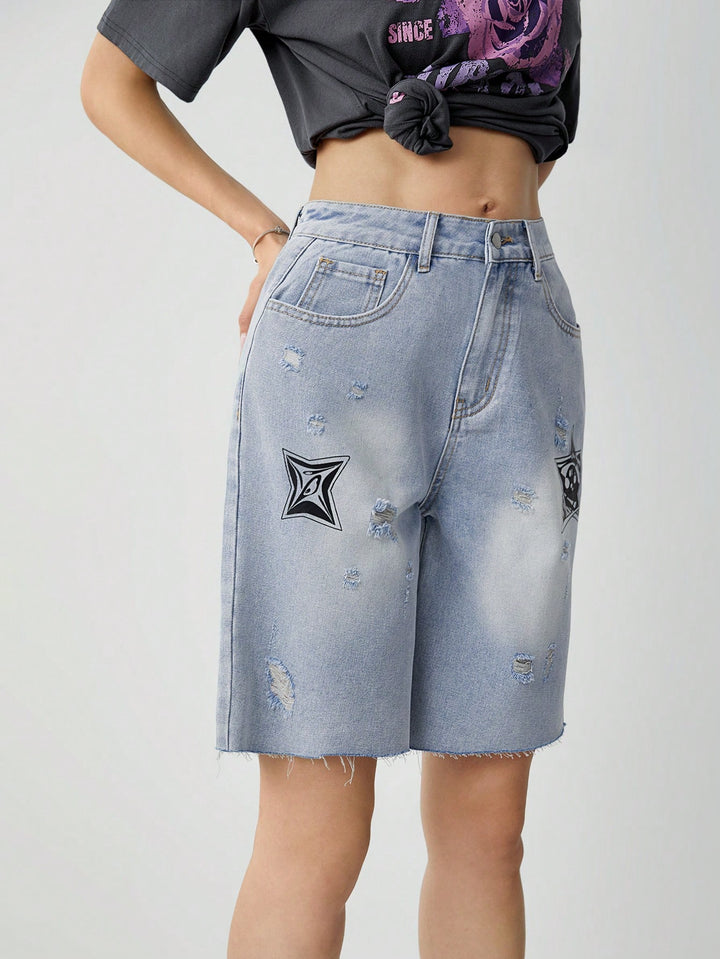 Pantaloni scurți SHEIN, albastru