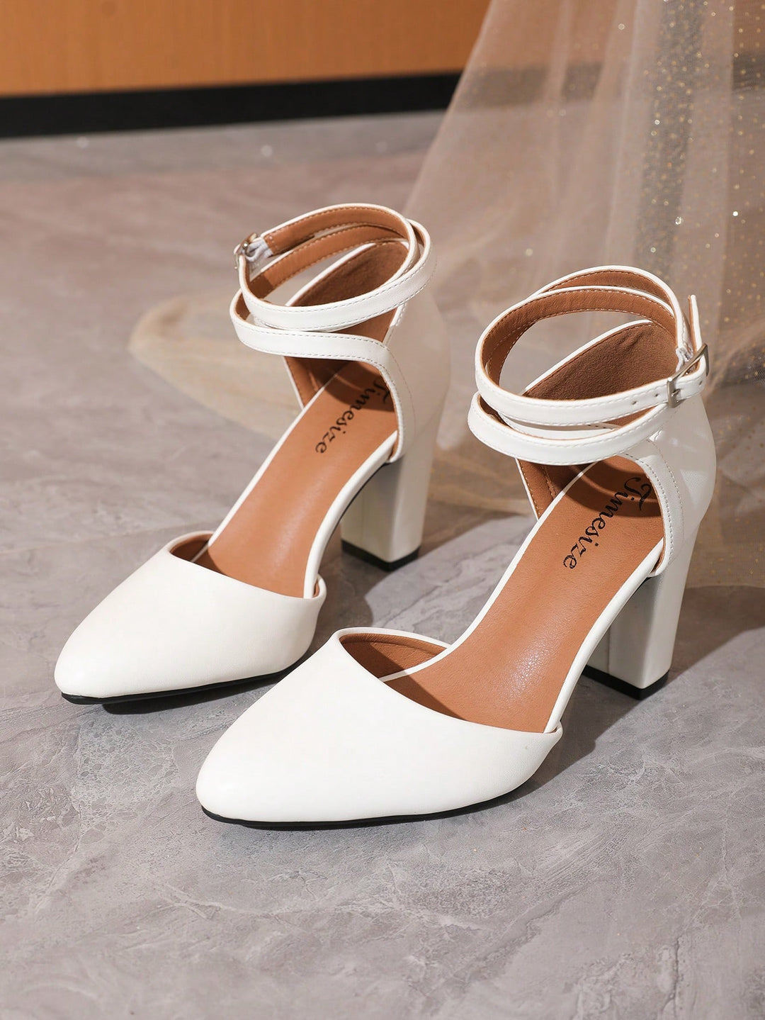 Pantofi cu toc SHEIN, alb