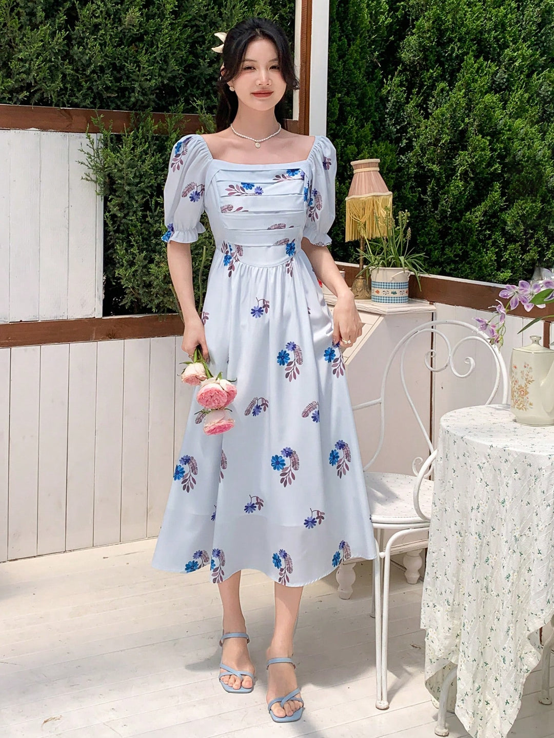 Rochie midi SHEIN, albastru
