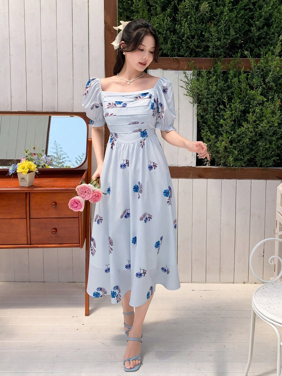 Rochie midi SHEIN, albastru