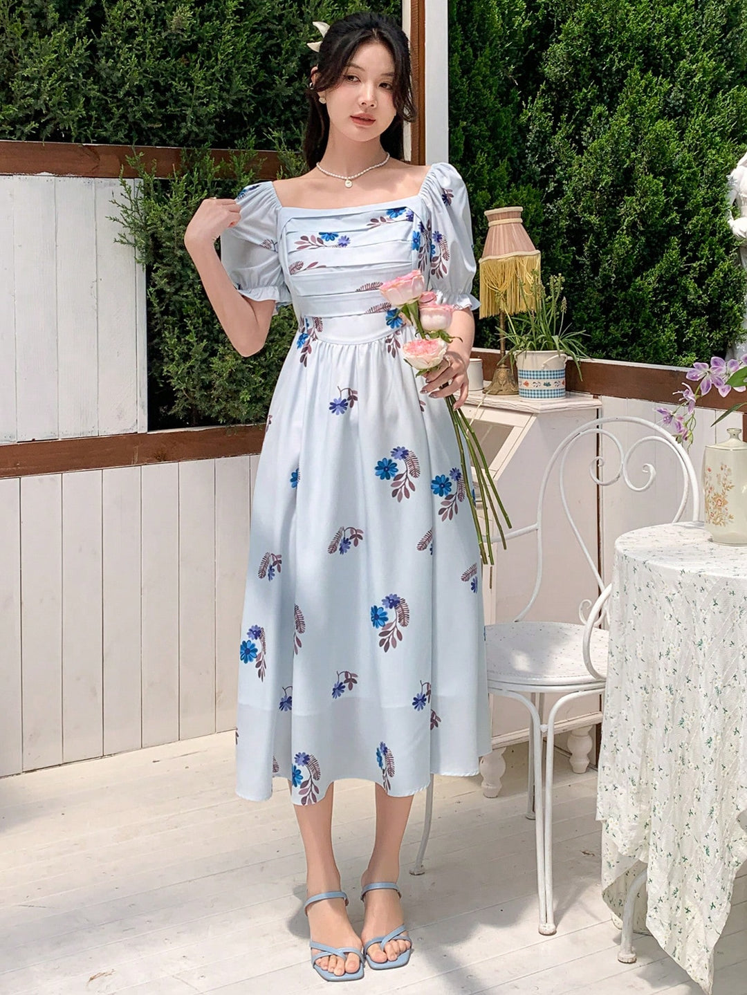 Rochie midi SHEIN, albastru