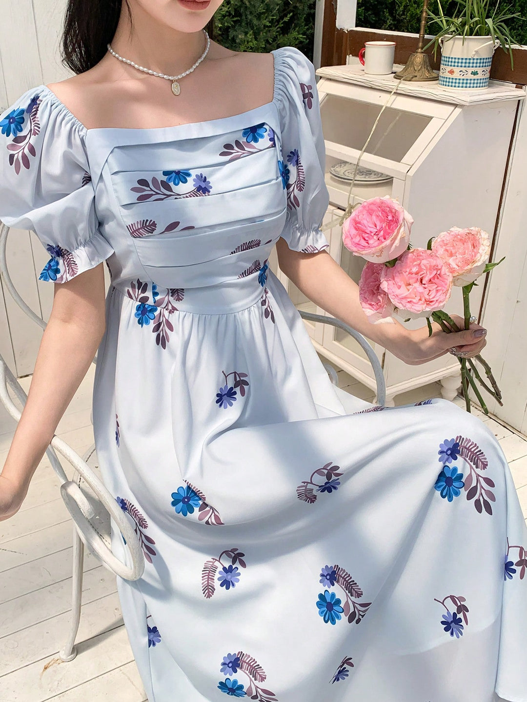 Rochie midi SHEIN, albastru