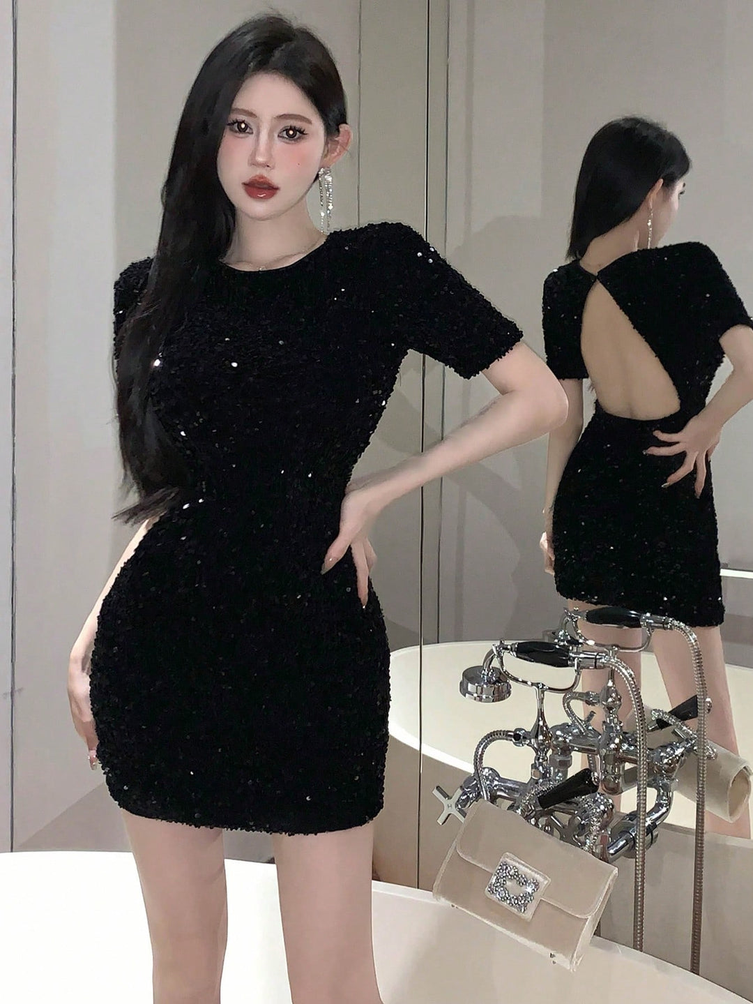 Rochie midi SHEIN, negru