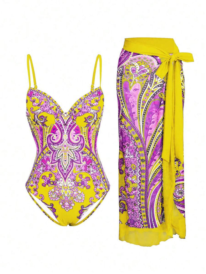 Set costum de baie SHEIN, mix culori