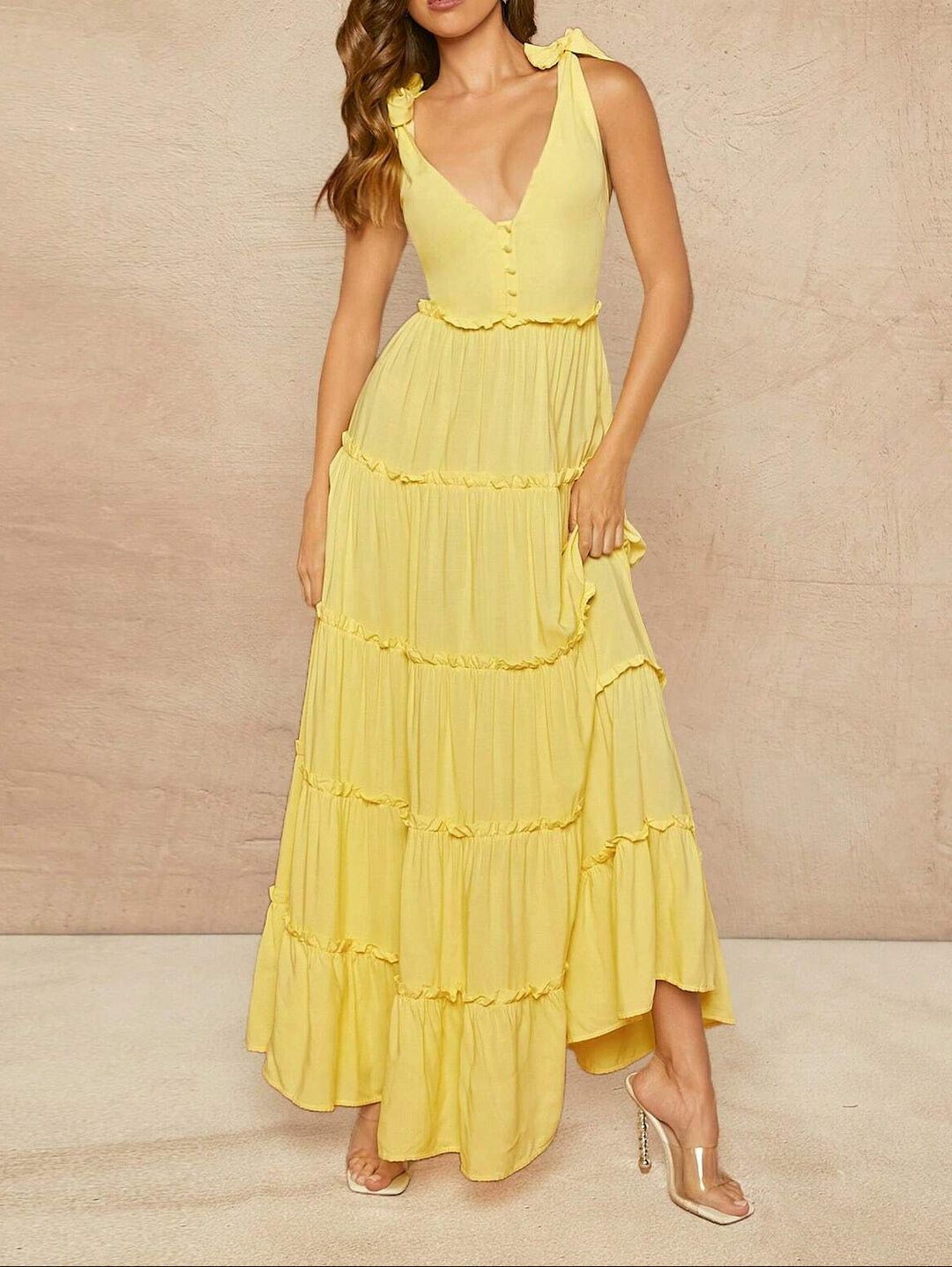 SHEIN maxi ruha, sárga