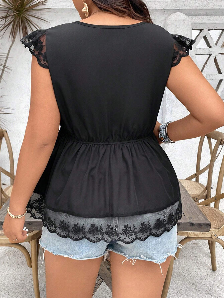 Cămașă cu mânecă scurtă SHEIN, negru