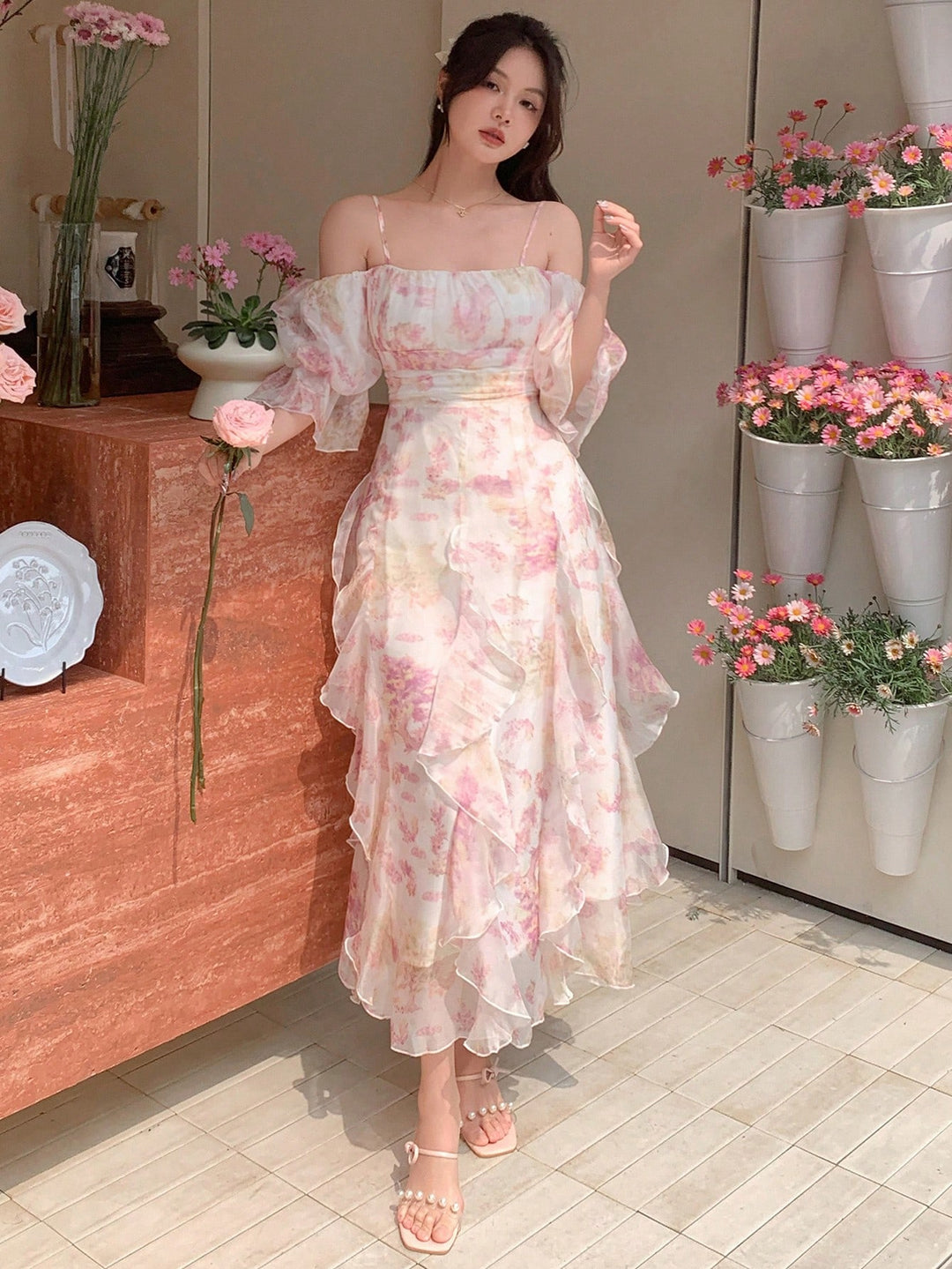 Rochie midi SHEIN, mix culori