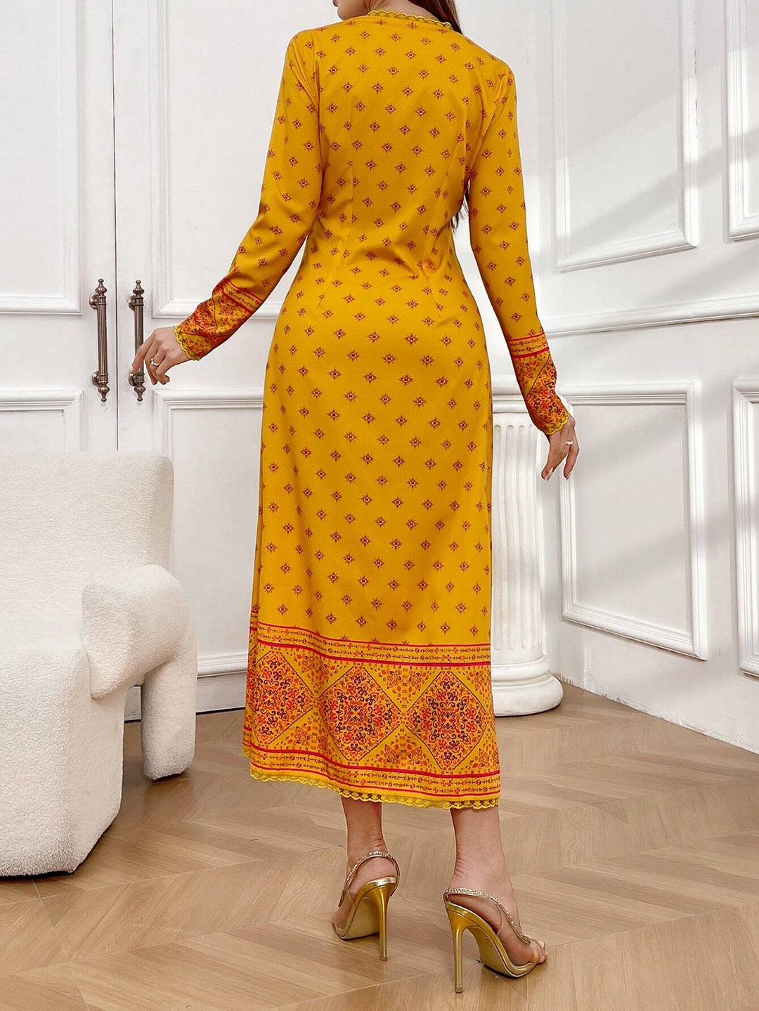 Rochie midi SHEIN, portocaliu