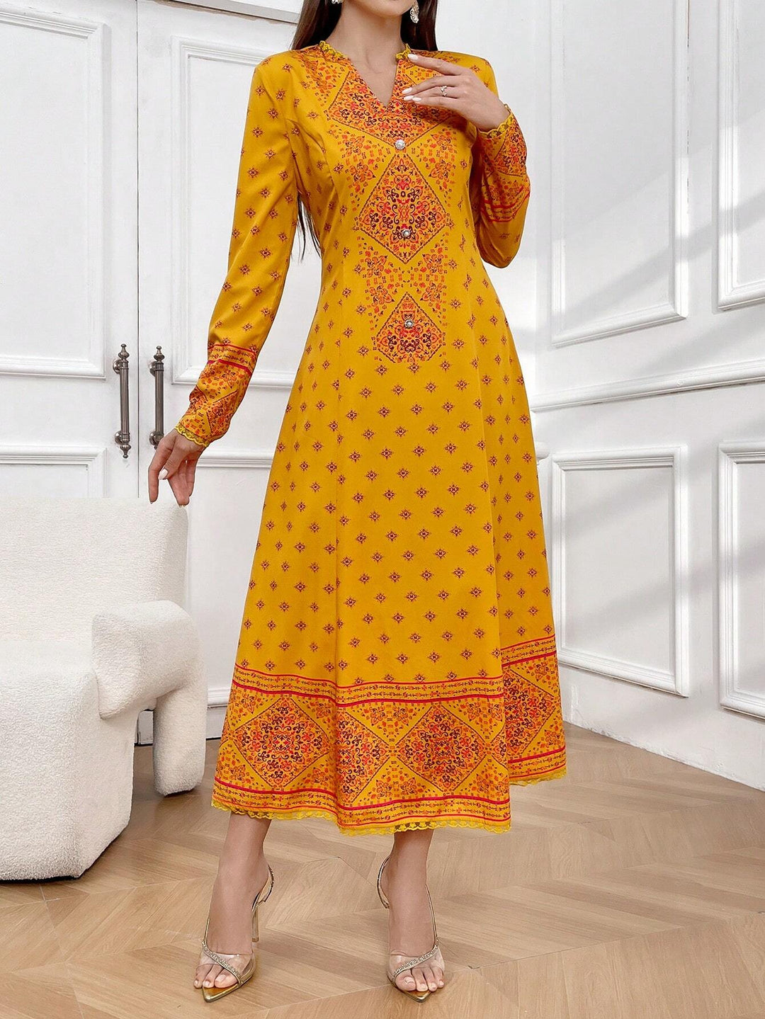 Rochie midi SHEIN, portocaliu